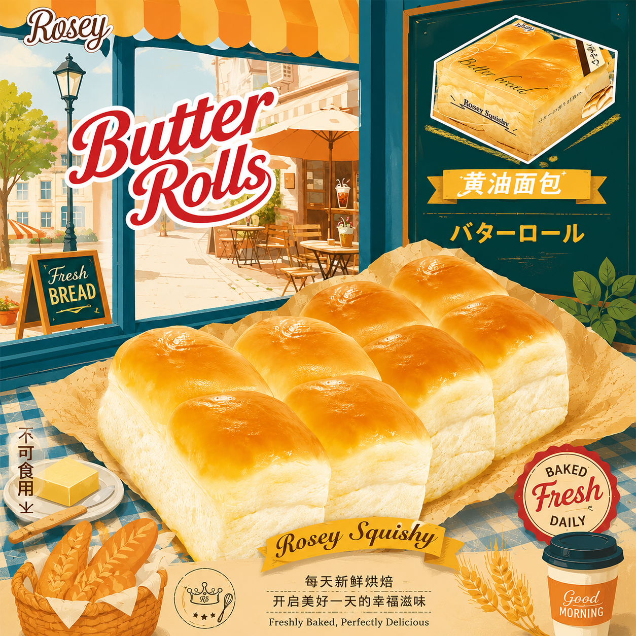 Rosey Butter Rolls Squishy